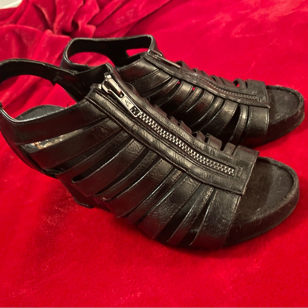 Black Strappy Heeled Sandals
